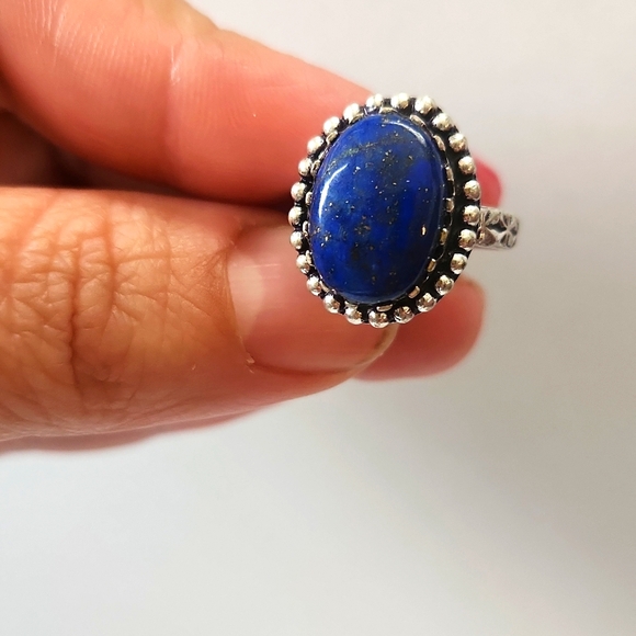 Lapis sterling silver plated vintage style ring - Picture 6 of 6